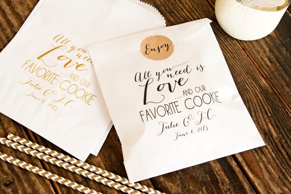 Cookie Favor Bags - Wedding Favor Bags - Love and our Favorite Cookie ...
