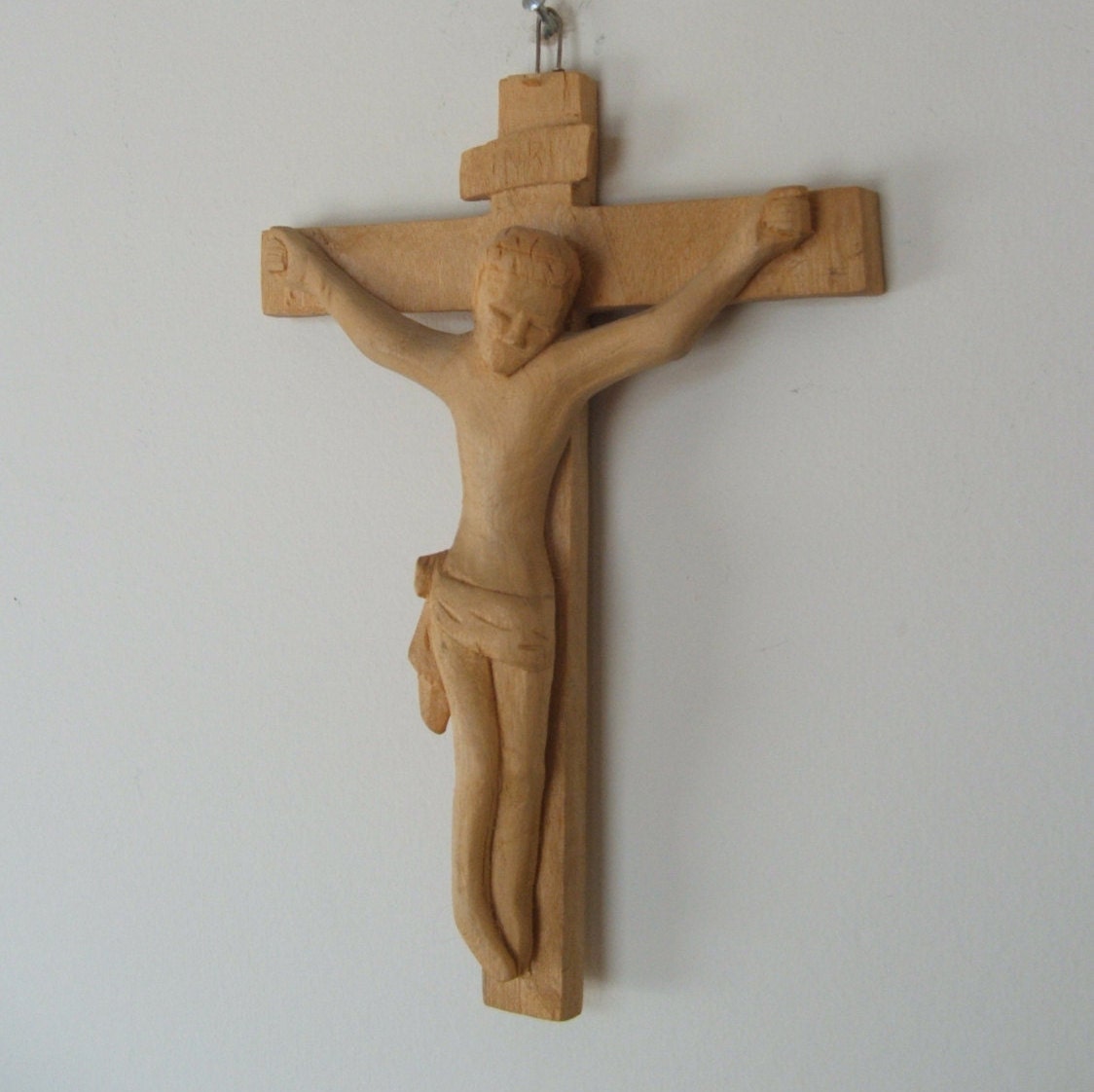 Vintage Hand Carved Wooden Crucifix