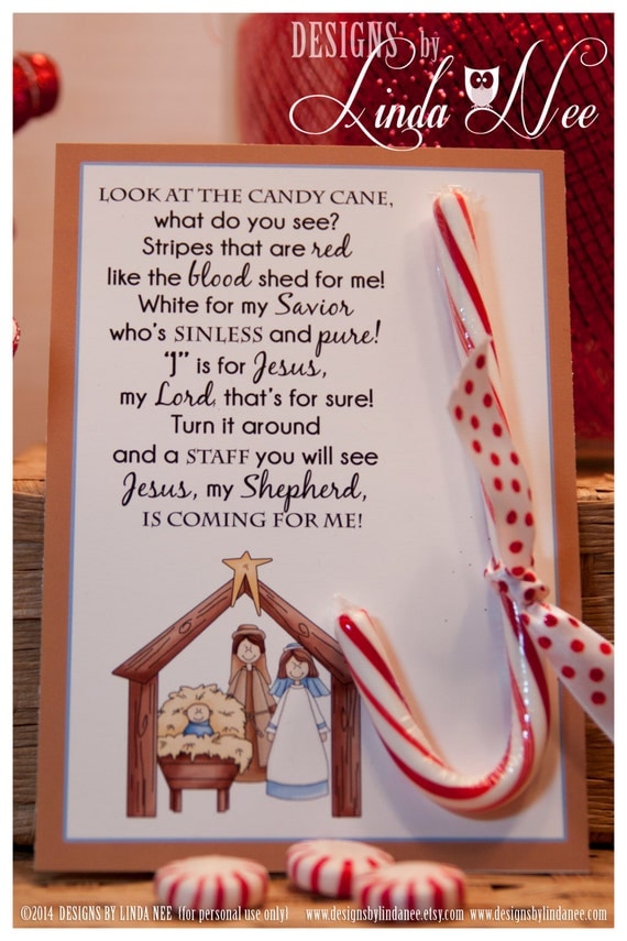 Legend of the Candy Cane Nativity Card for Witnessing at