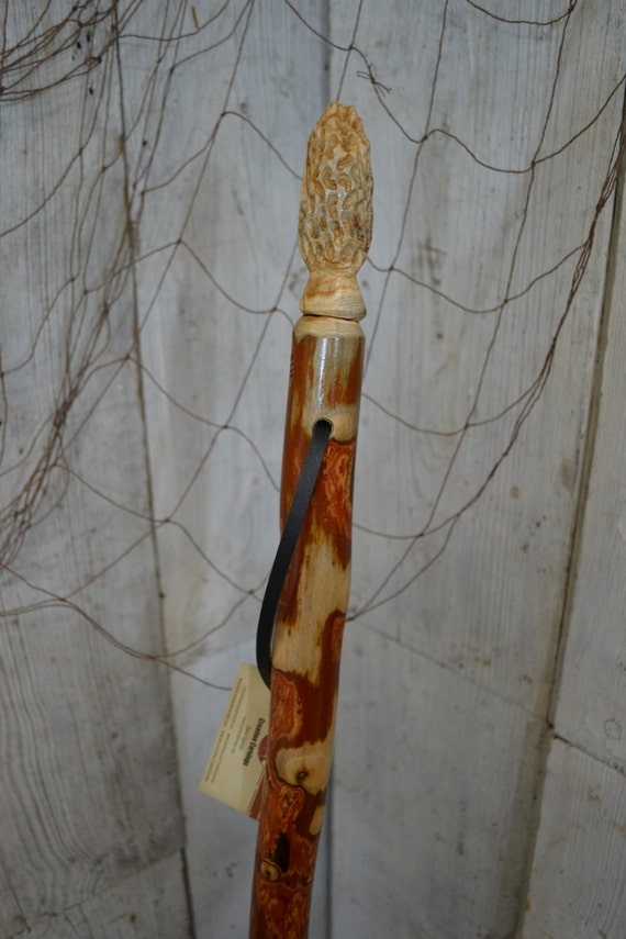 Walking Stick Morel Mushroom Carving Functional Art Hand