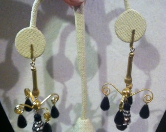 Vintage 50s ATOMIC Chandelier Earrings 1950s