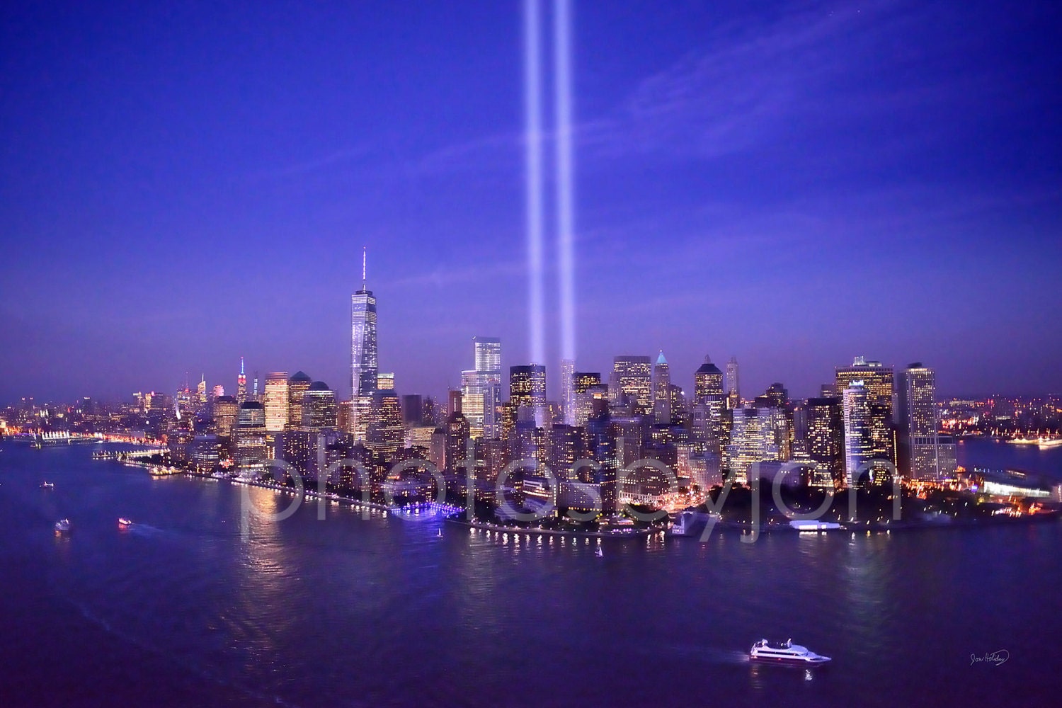 New York City NYC Skyline DUSK 2014 Tribute in Lights Lower