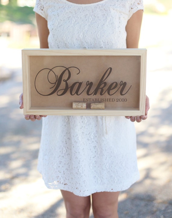 Personalized Wine Cork Keeper Custom Wedding Gift Rustic Barn Wedding Bridal Shower Present QUICK shipping available by braggingbags