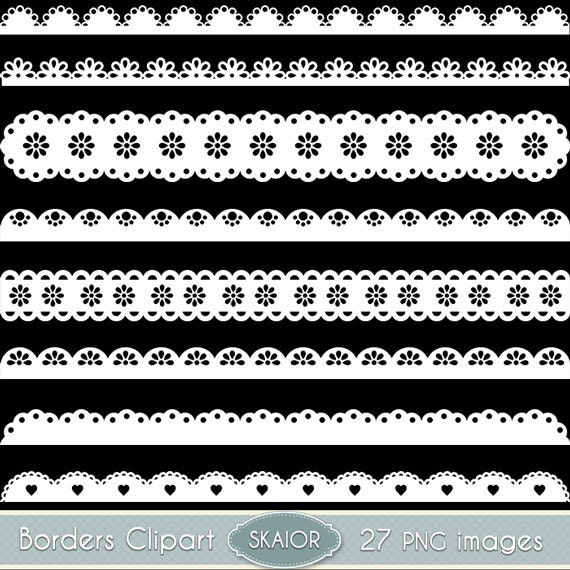 White Borders Clipart Scalloped Borders Clip Art Ribbons Punch