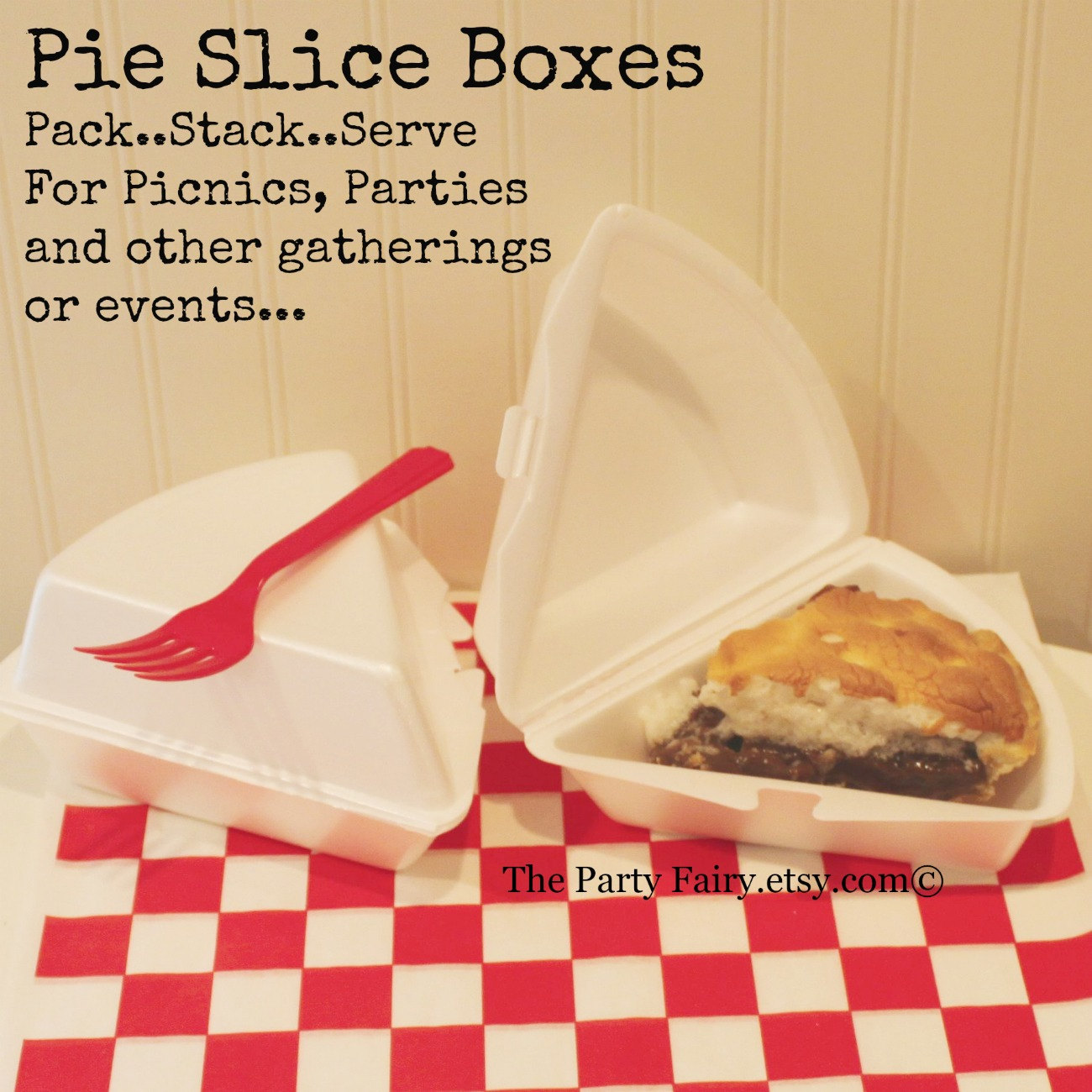 Pie Boxes 8 Pie Slice Boxes with fold over lid Cake Slice