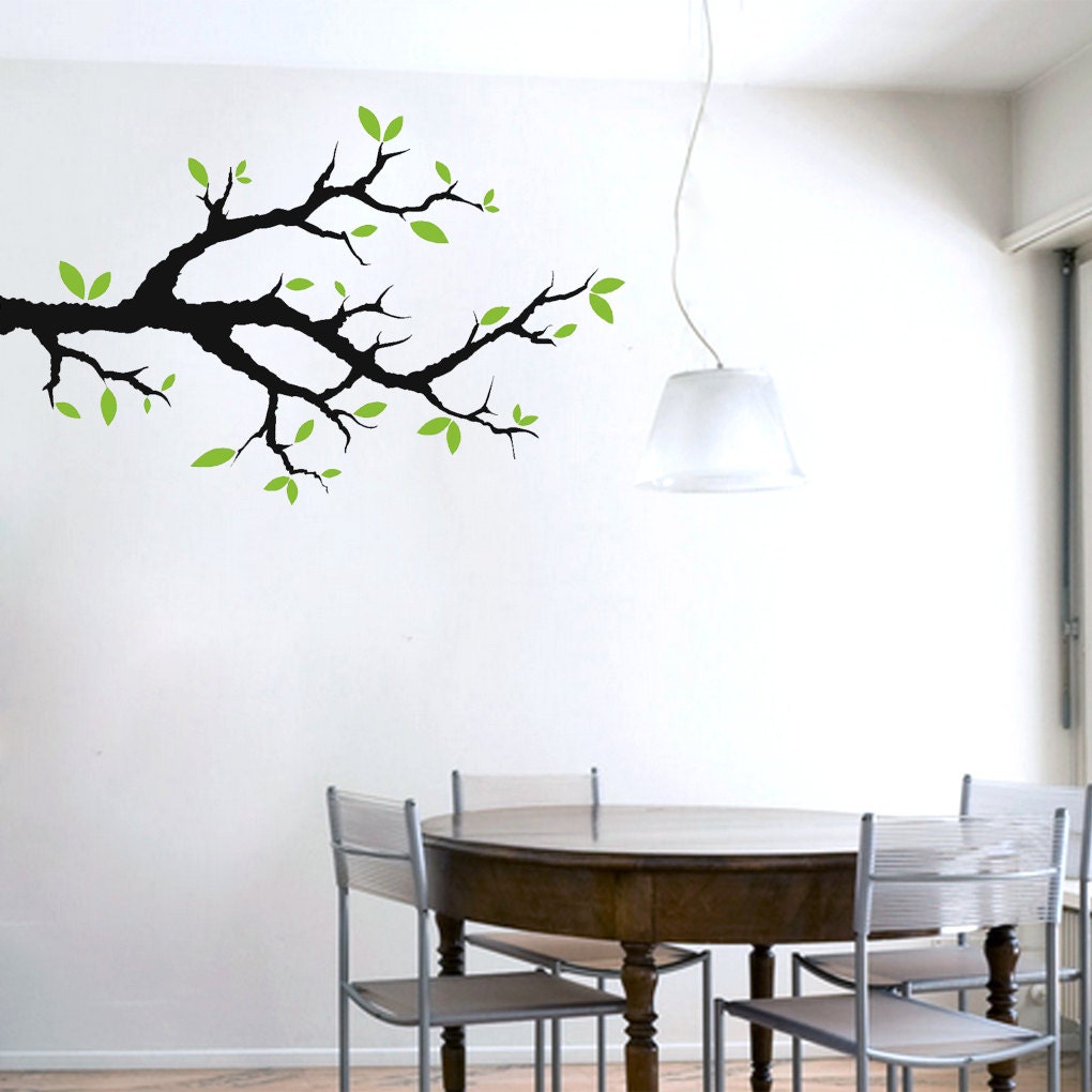 Tree Branch With Leaves Trees and Branches Wall Decals