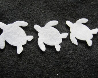 Felt Mini White Turtles-DIY Kits for Independent Consultants Parties-Beach Weddings-Turtle Decorations-Bible Journal-Planner Embellishments