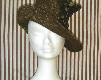 Top Hat,Brown,Corset,Steampunk,Mad Hatter,Halloween,Burlesque,Vaudeville,Victorian,Circus,Gothic,Cabaret,Costume,Magician,Fantasy.Fafastyle