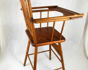 Antique Doll High Chair, Babydoll Furniture, Toy Highchair, Feeding Chair