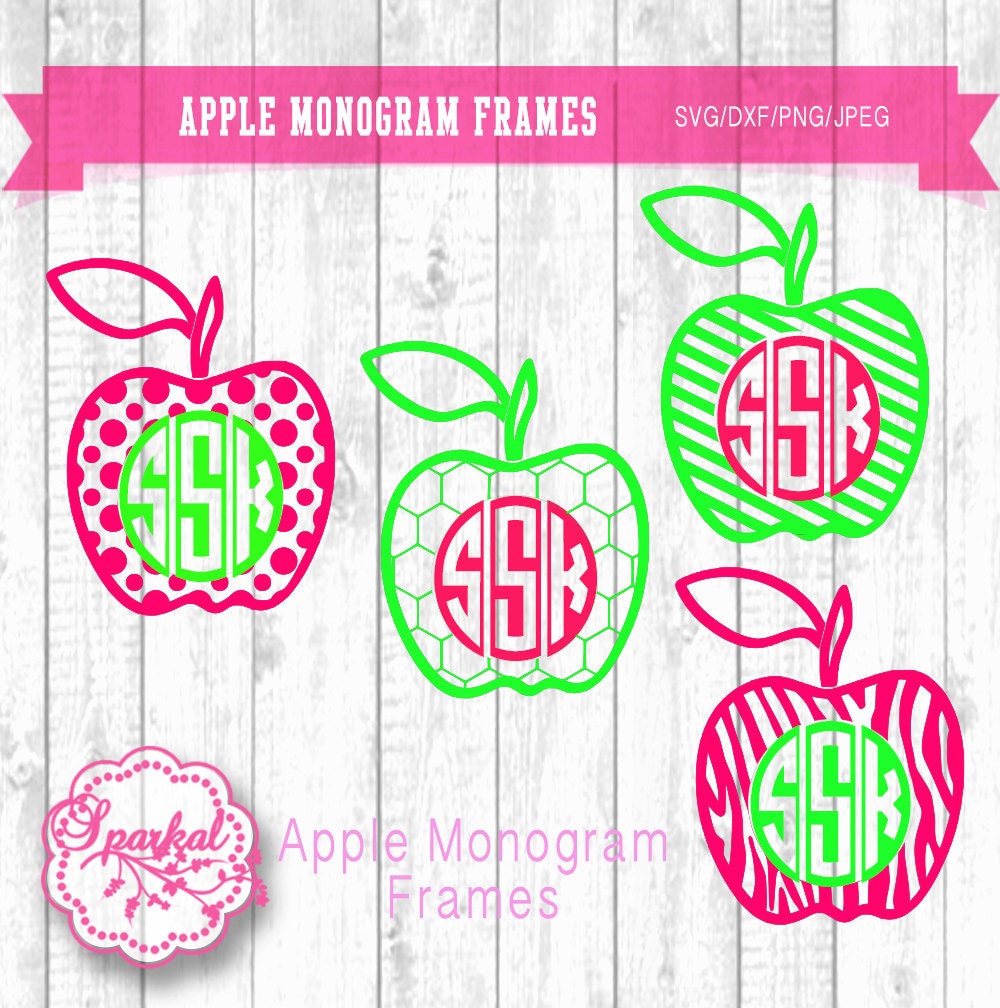 Download Apple Monogram SVG Frames Teacher by SparkalDigitalDesign ...