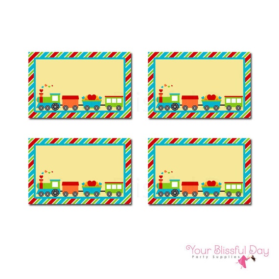 PRINTABLE Valentine's Train Party Label Tents Il_570xn