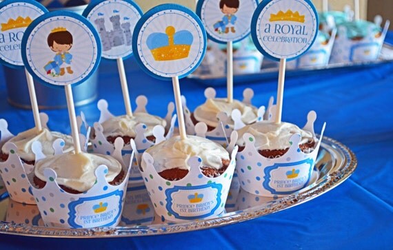 Royal prince party 2" cupcake toppers / favor tags instant download digital file - DIY Il_570xn