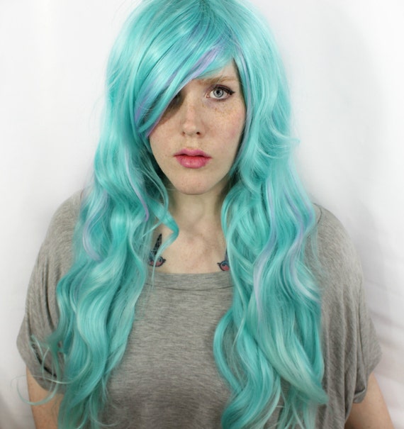 50 OFF Pastel wig. Long Blue wig. Pastel Goth by MissVioletLace