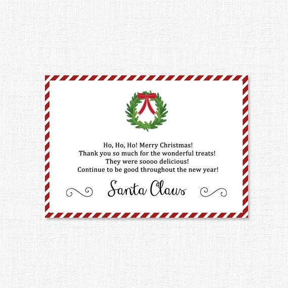 Free Printable Thank You Letter From Santa For The Milk And Cookie