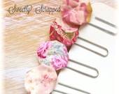 Vintage YoYo and Flower Paper Clips .... Rose Pink, Yellow, Gold, Floral, Planner, Goodies, Scrapbooking