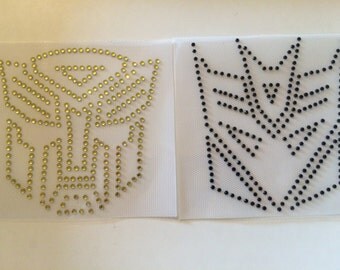 Transformers Autobot or Decepticon Rhinestone Iron On Transfer