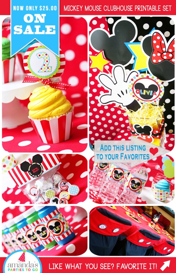 Mickey Mouse Birthday Decorations | Mickey Mouse Party Favors | Mickey Mouse Clubhouse Birthday | Minnie Mouse Party | Amandas Parties To Go Il_570xn