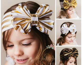 CLEARANCE Set Baby Headbands,CHOOSE COLOR Girls Head wraps,Messy Bow Baby Head wraps,Jersey Headwraps,Big Bow Baby Headbands,Knott Headband,
