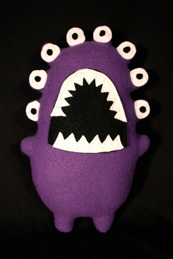 MINI PLUSH MONSTER Barnaby in Purple with Eight Eyes