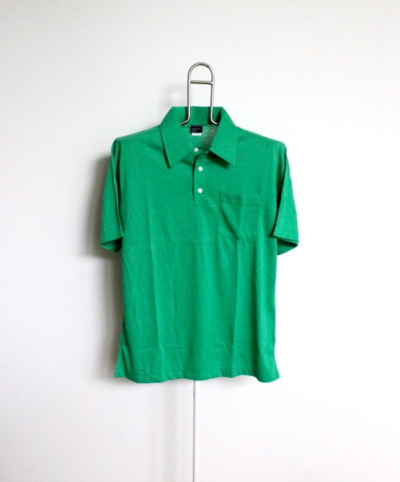 Vintage Solid Green Polo Shirt Mens Large JC Penney Mens Shop