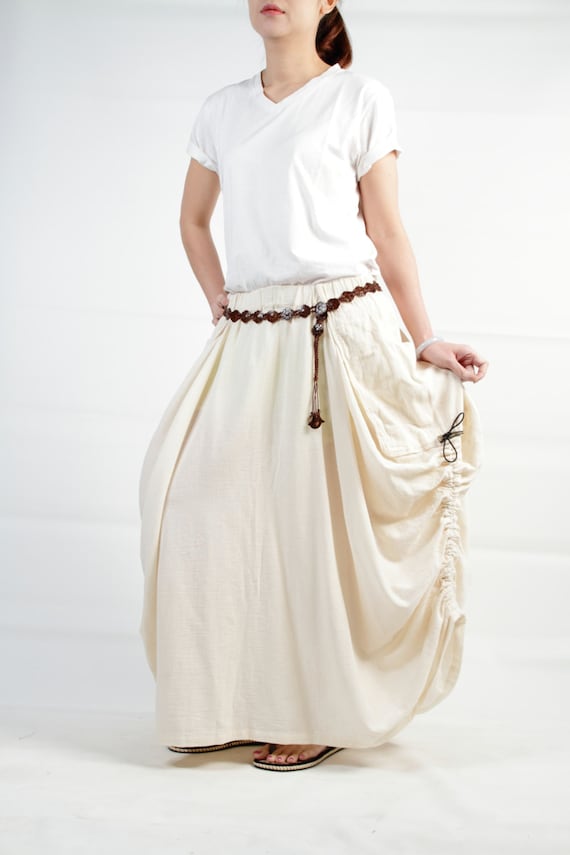 long cream skirt outfit