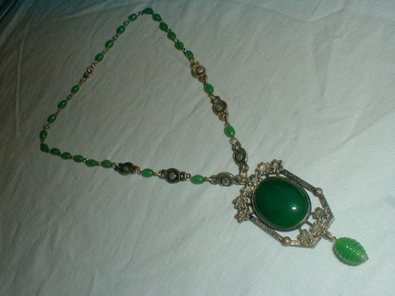 edwardian czech glass necklace art nouveau jewelry czecho