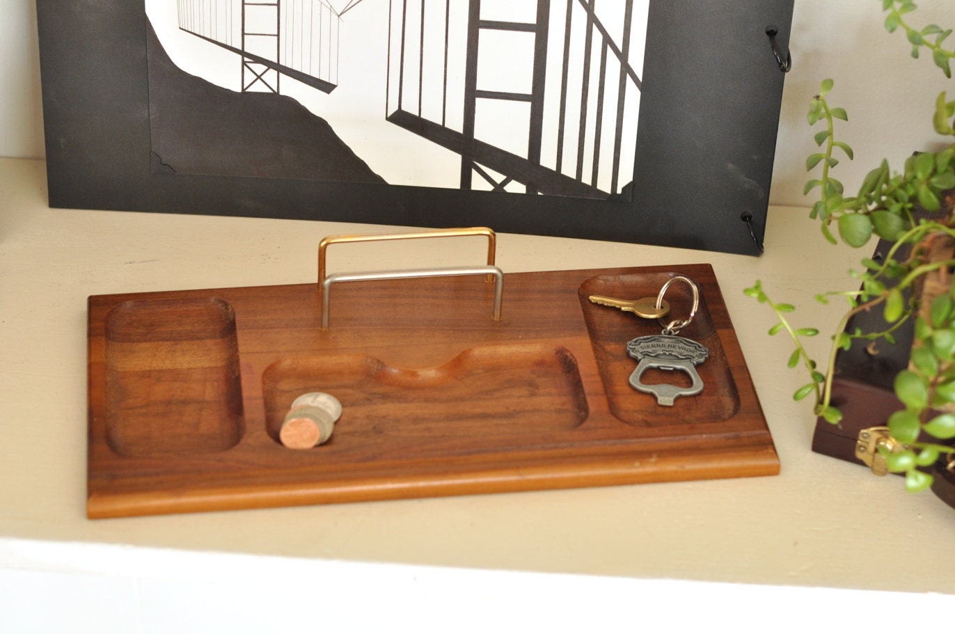 Vintage Mens Wood Tray Holder Vanity Valet by ArmorOfModernMen