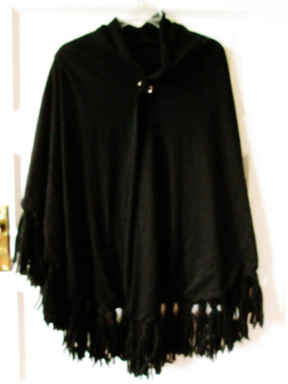 Black Fringed Shawl