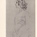 V. Serov "Portrait of Anna Pavlova" Postcard -- 1954, Izogiz Publ.