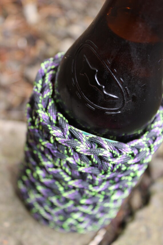 Beer Bottle Cozy Paracord Cord 550 Cord Crocheted Beer