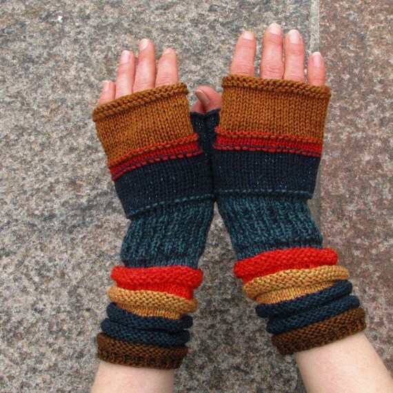 Red Blue Fingerless Gloves For Summer From American by dwarfs
