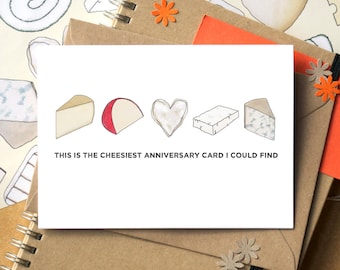 Cheesy Anniversary Card - Funny Anniversary Card - card for cheese lover - gay anniversary card - lesbian anniversary card - boyfriend card