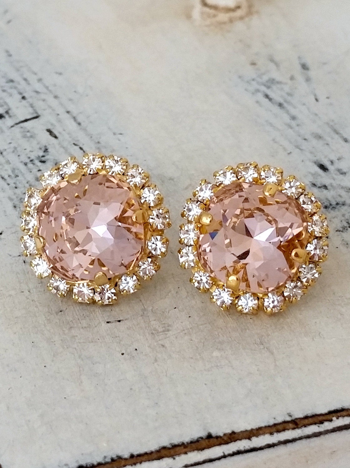 Blush earringsBlush pink stud earringBlush bridal