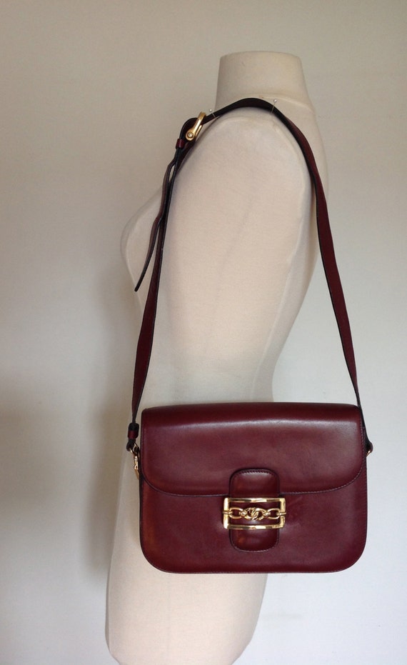 Vintage Celine Bag Paris Burgundy leather by PetiteKaty on Etsy  