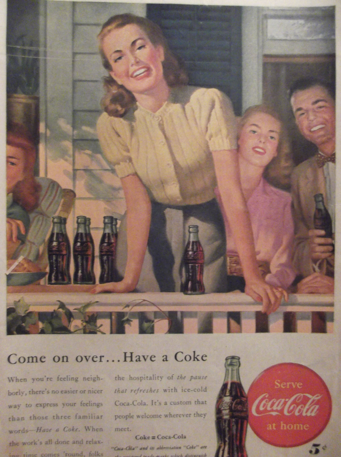 COCA-COLA ADVERTISEMENT Original 1947 Vintage by VintageAdGallery