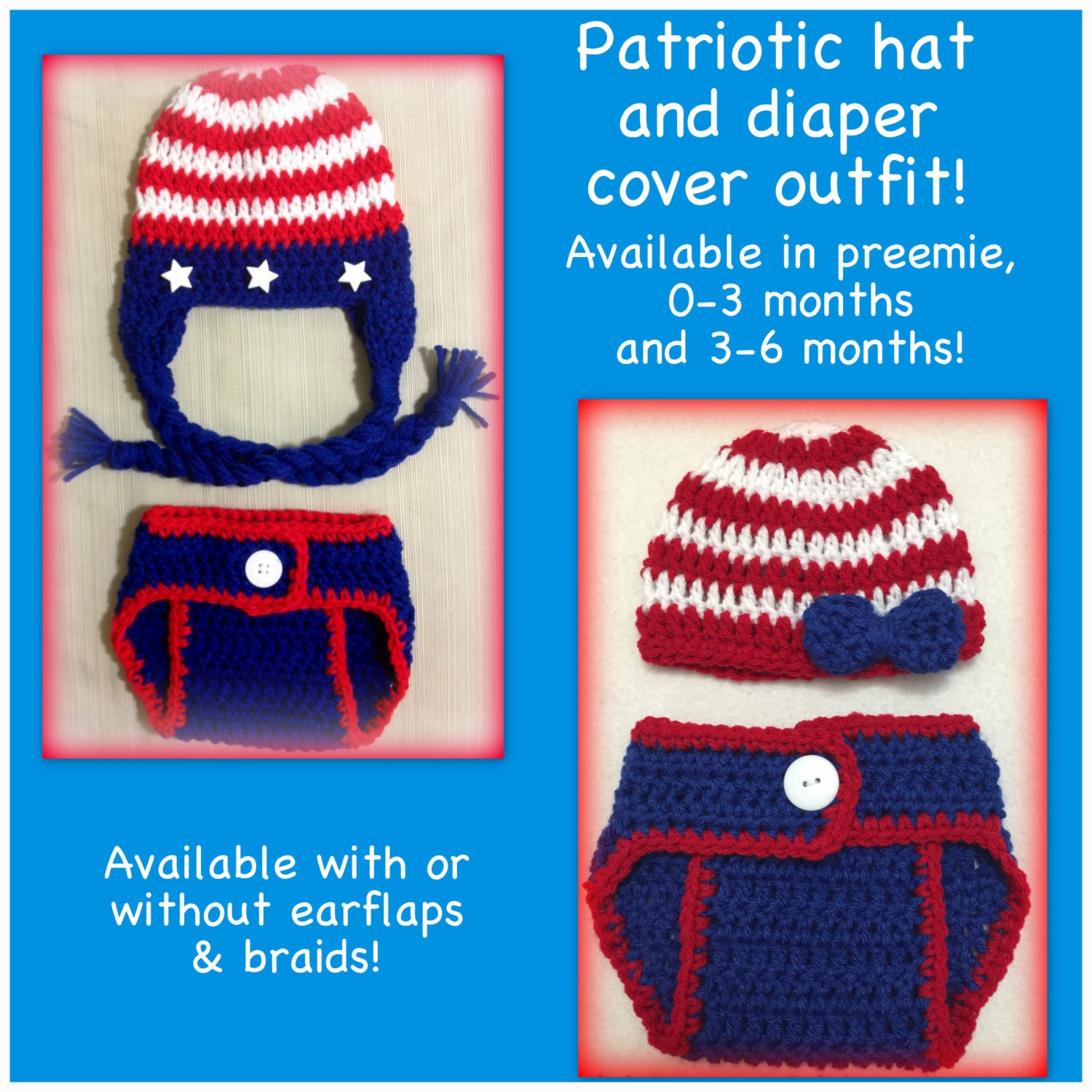red white and blue infant outfits