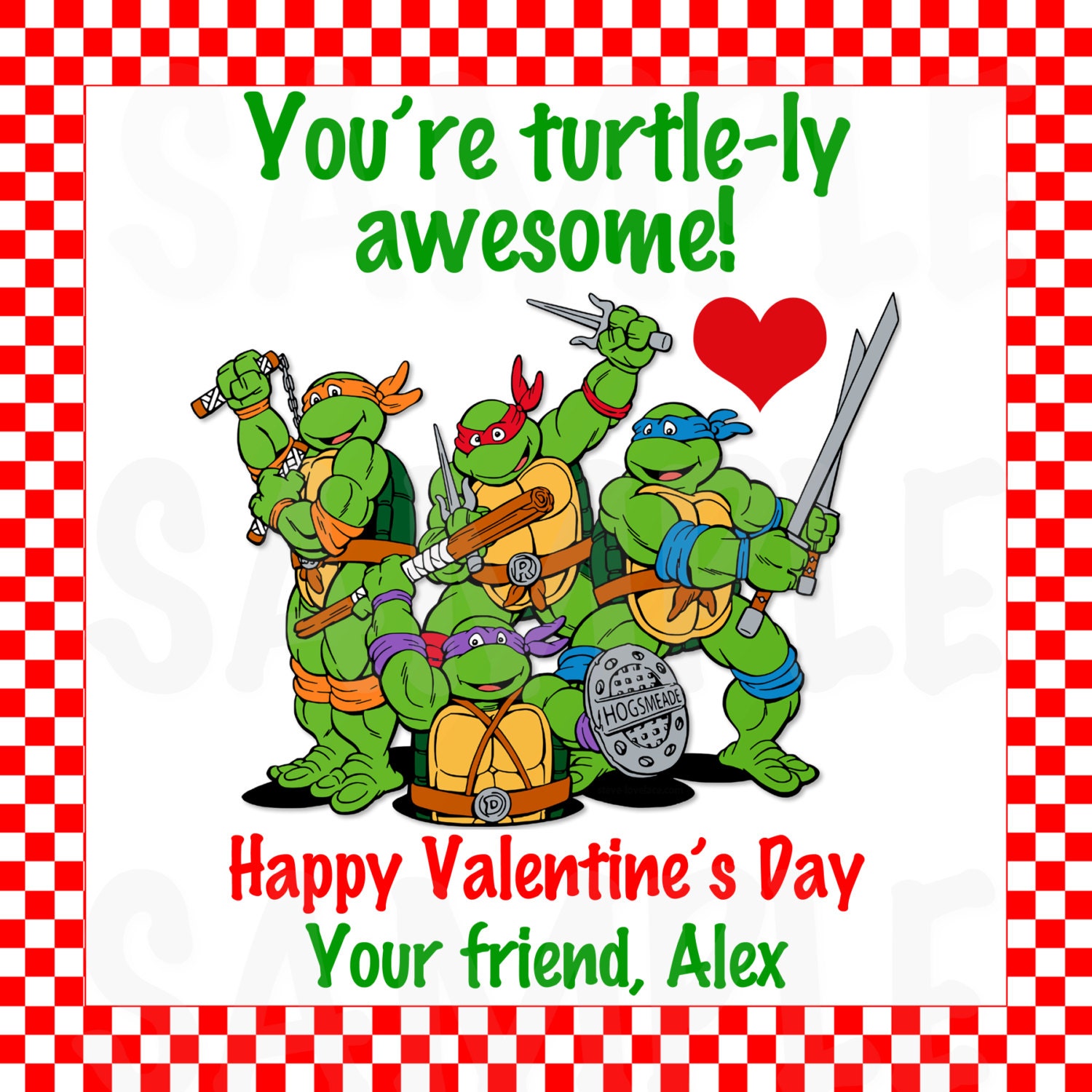 Printable Valentines Day Cards For Friends Turtles