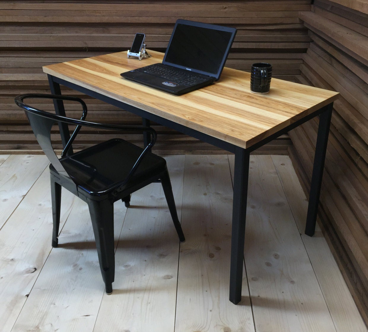 Contemporary wood & steel deskAmerican ash. by scottcassin