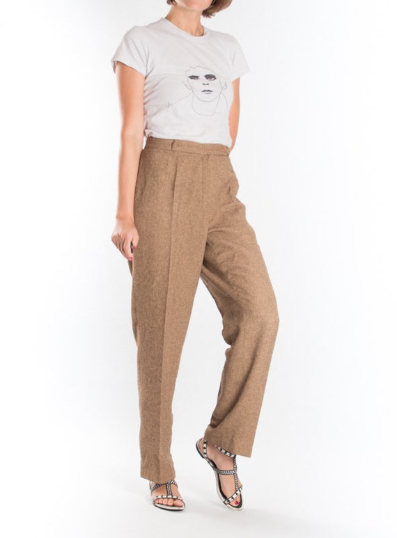 brown high waisted pants