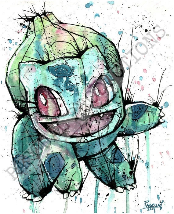 Pokemon Bulbasaur Art Painting ORIGINAL by PascualProductions