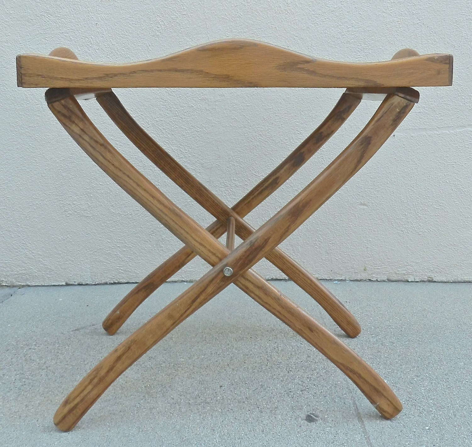 Vintage Wood Butlers Tray. Folding Stand.Breakfast Tray.Shabby