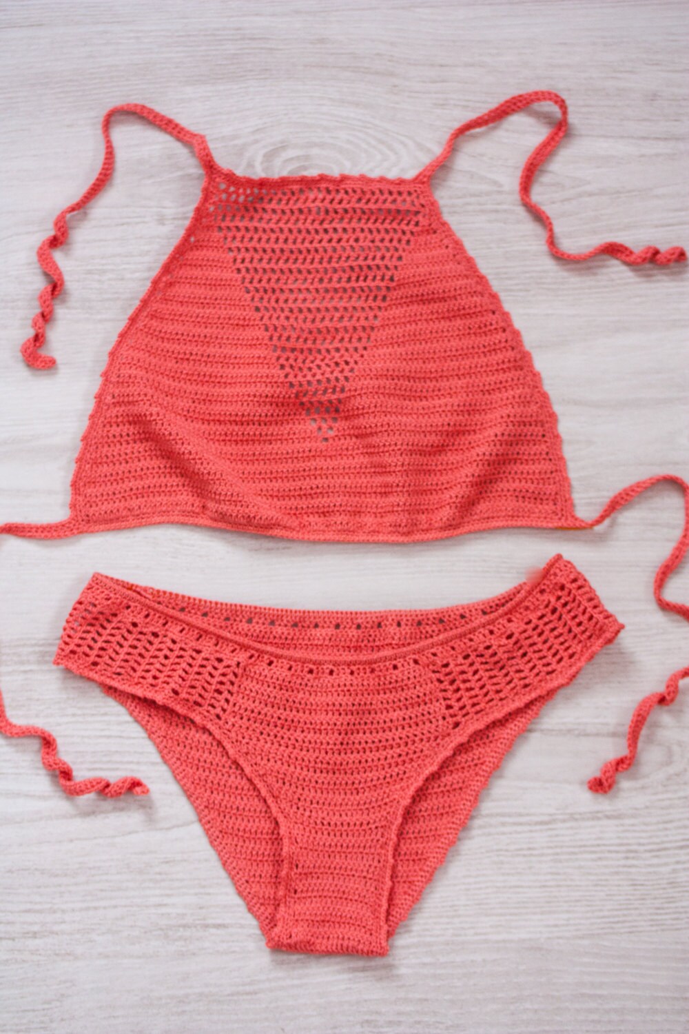 Crochet bikini set Crochet swimsuit Crochet swimwear Halter