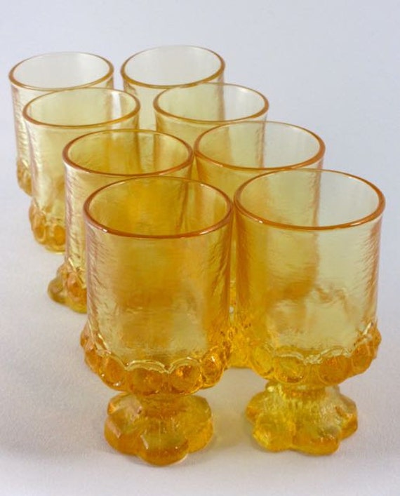 Set of 8 Franciscan Crystal Madeira Cornsilk Yellow Wine