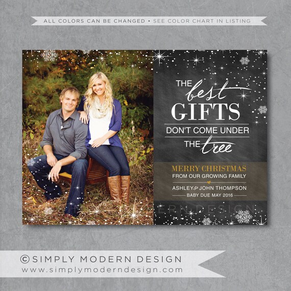 christmas card pregnancy announcement new by SimplyModernDesignx