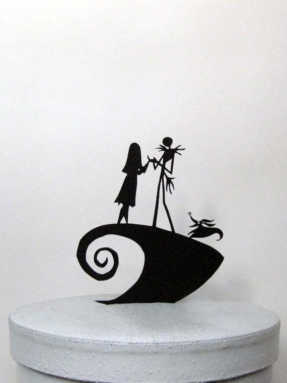 Wedding Cake Topper -The Nightmare Before Christmas Jack, Sally & Zero