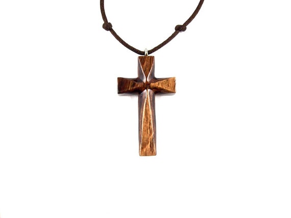 Wooden Cross Necklace Wooden Cross Pendant Mens Cross