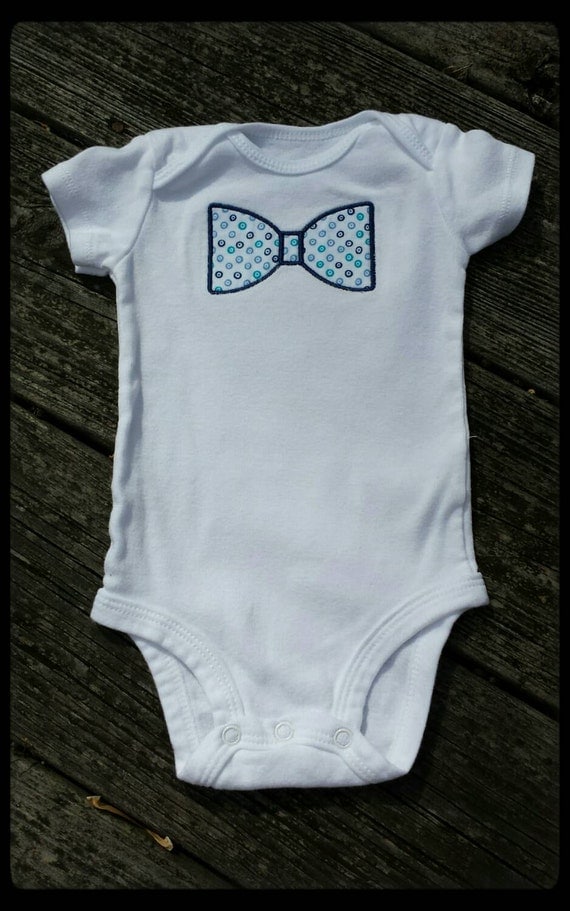 Bow Tie Bodysuit Bow tie Onesie Bow Tie Applique Baby Boy