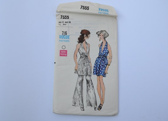 Vintage Vogue pattern halter dress 7555 halterneck by Tigrisa