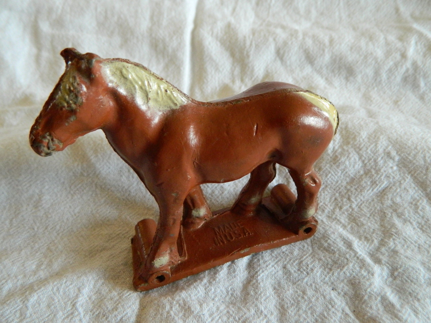 Vintage Auburn Rubber Toy Horse by TreasureJunkBox on Etsy