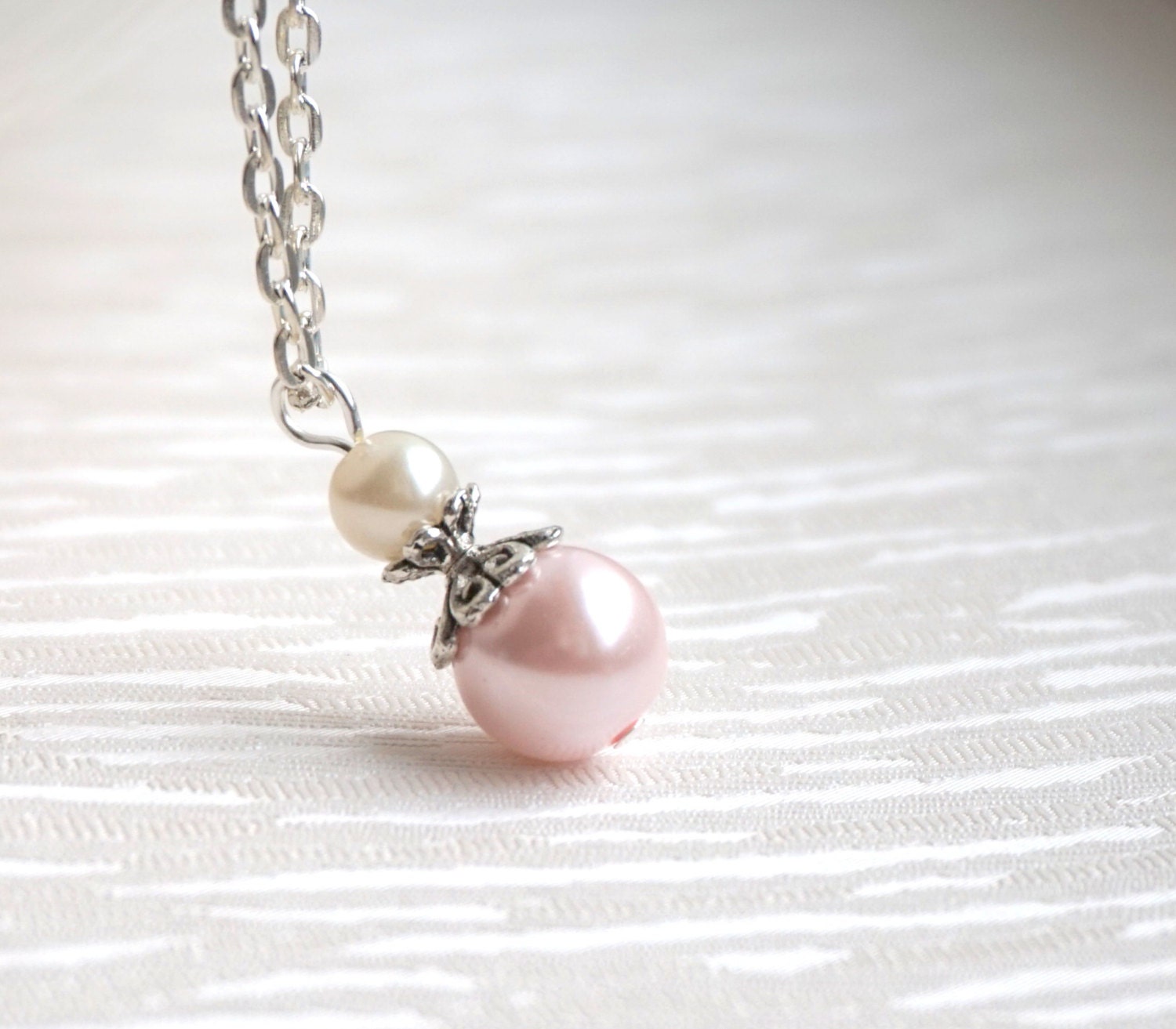 Blush Pink Bridesmaid Necklace Jewelry Gift Necklace